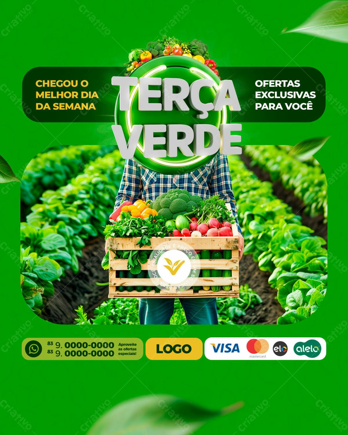 Flyer Terça Verde PSD Editável