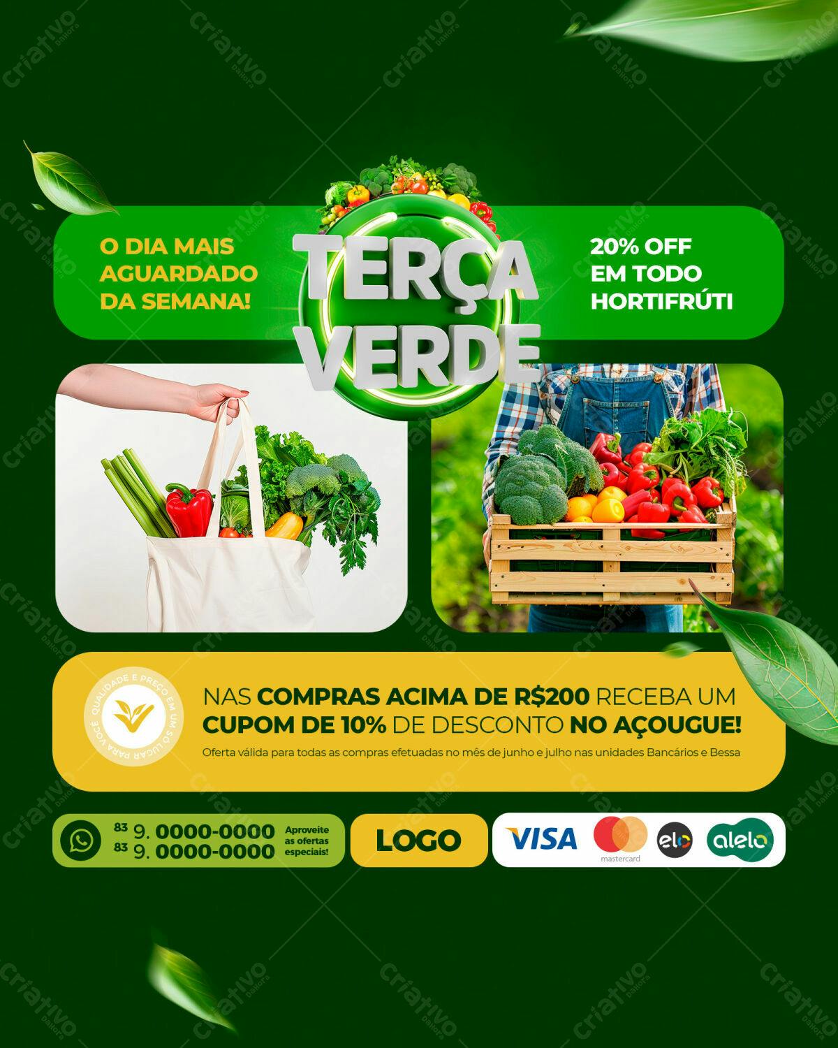 Flyer Terça Verde PSD Editável