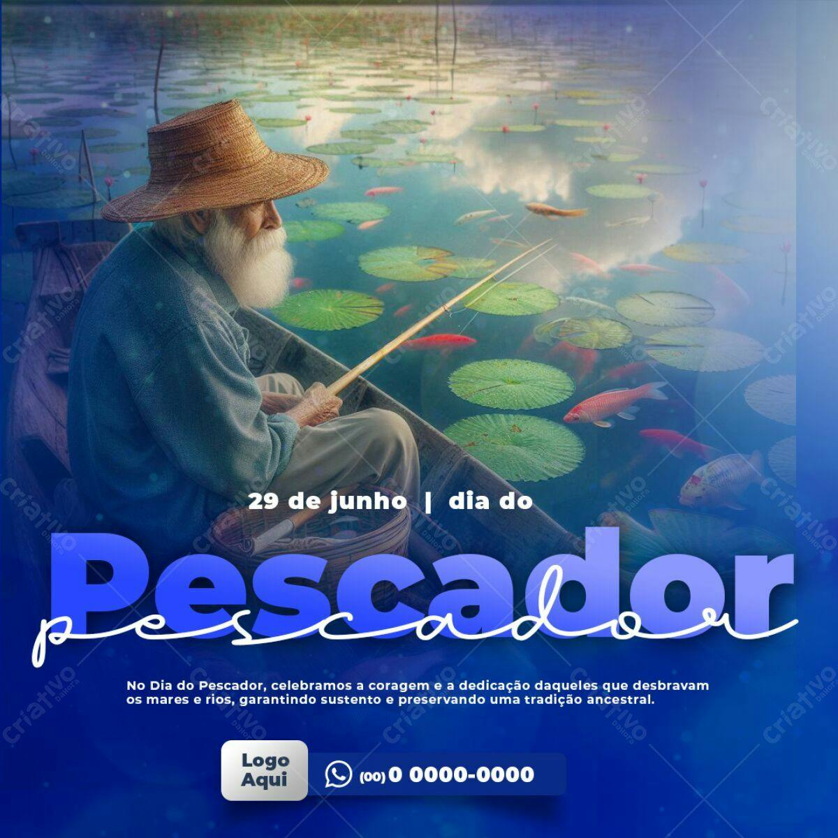 Postagem Dia do Pescador PSD Editável