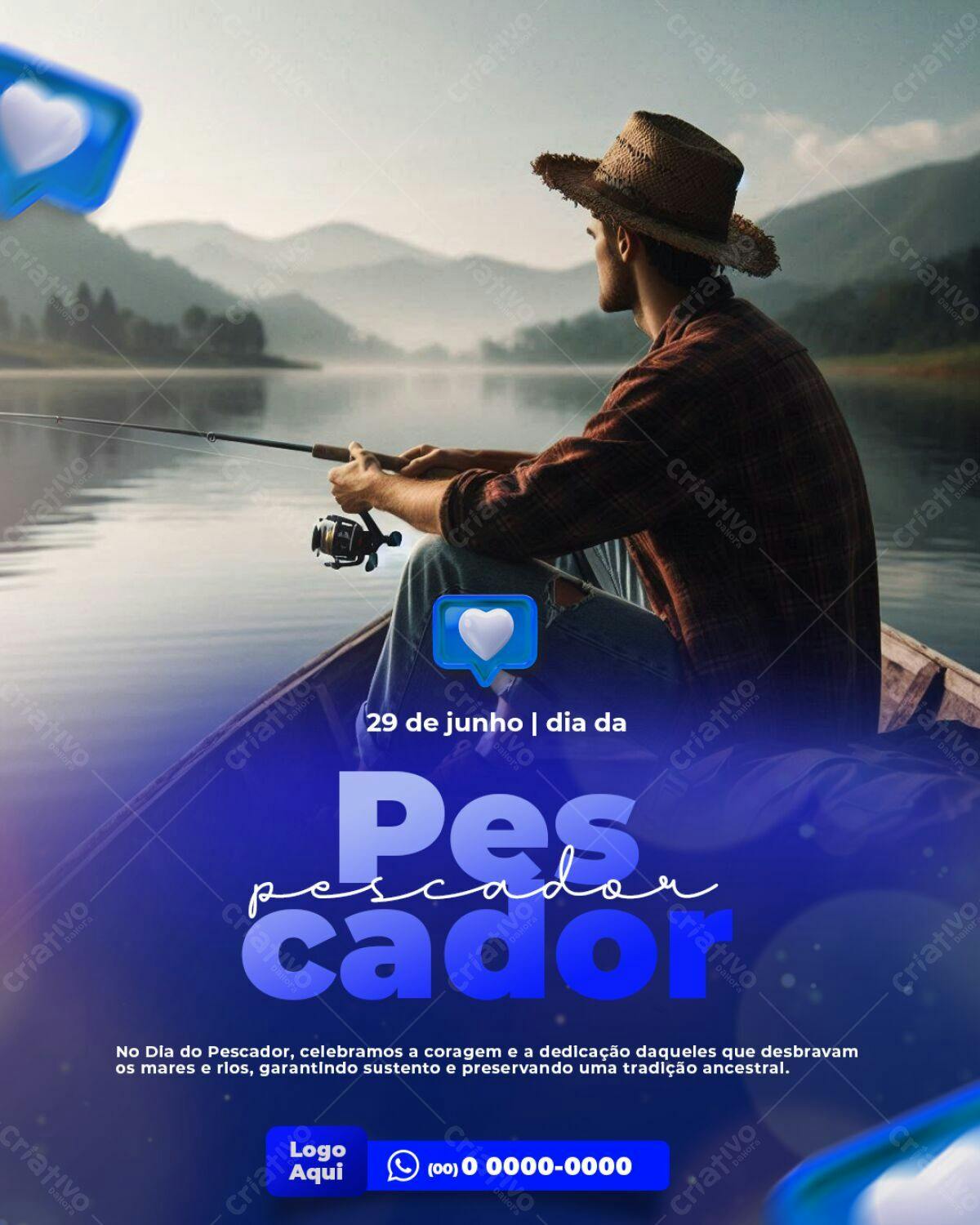 Flyer Dia do Pescador PSD Editável