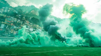 Imagem De Fundo De Campo De Futebol Na Favela Com Fumaça 18