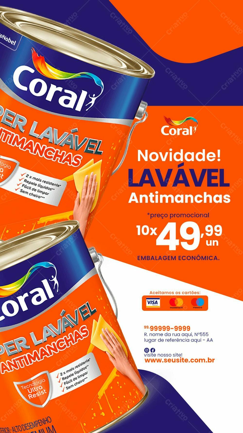 Promoção Tinta Lavável Antimanchas Stories Armazém De Construção Social Media