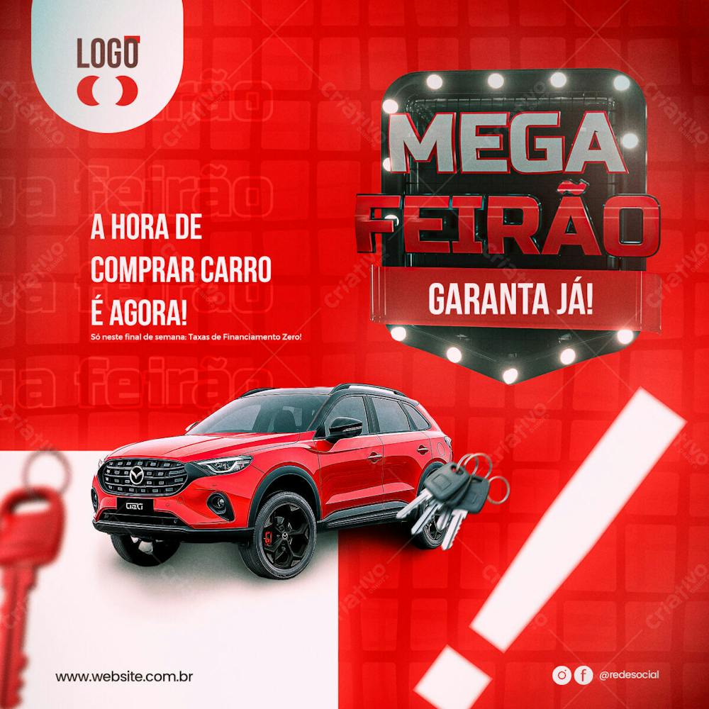 A Hora De Comprar Carro É Agora Psd Editável Mega Feirão