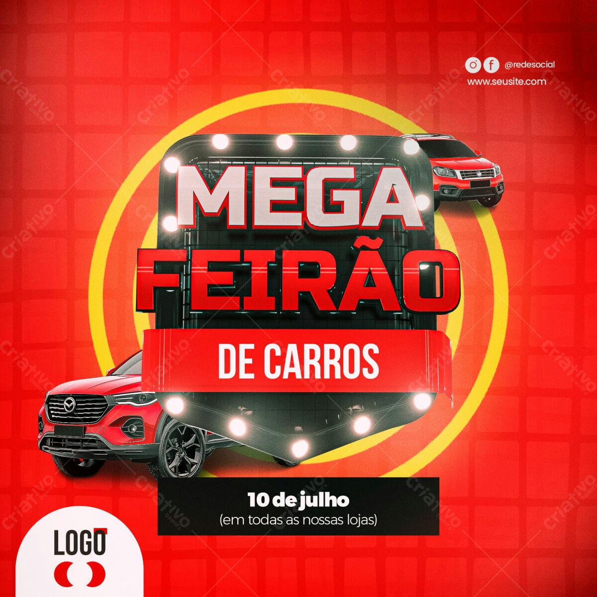 Flyer Mega Feirão de Carros PSD Editável