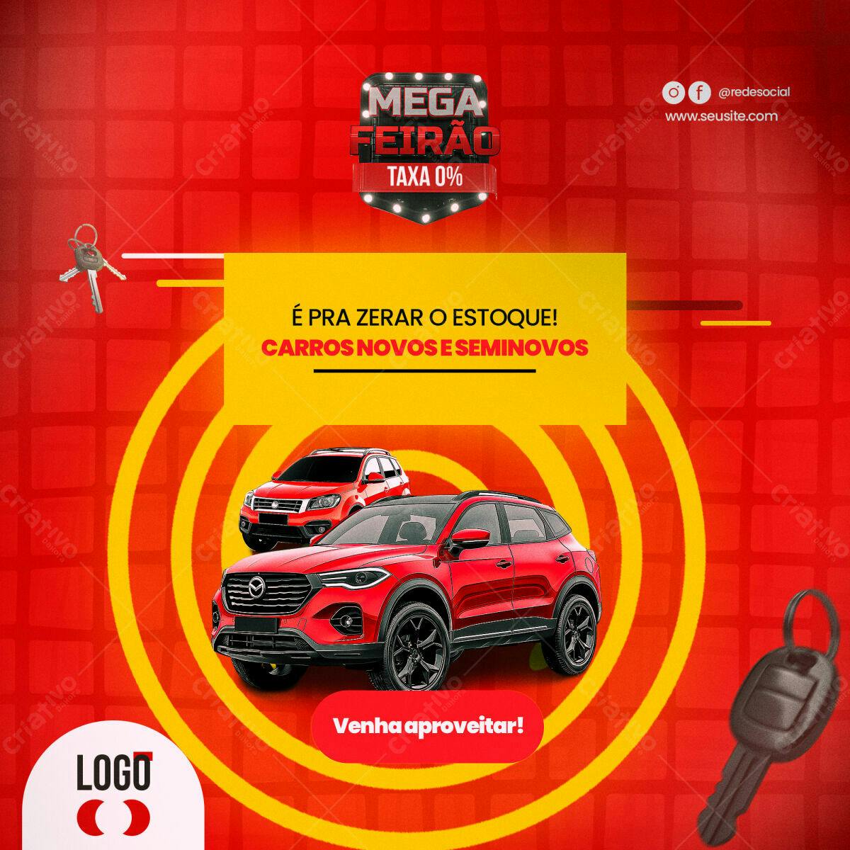 Flyer Mega Feirão de Carros PSD Editável