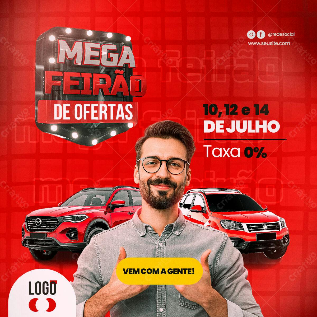 Flyer Mega Feirão de Ofertas PSD Editável