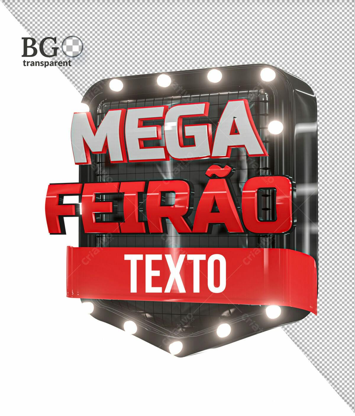 Selo 3D promocional vermelho e preto estilo retro