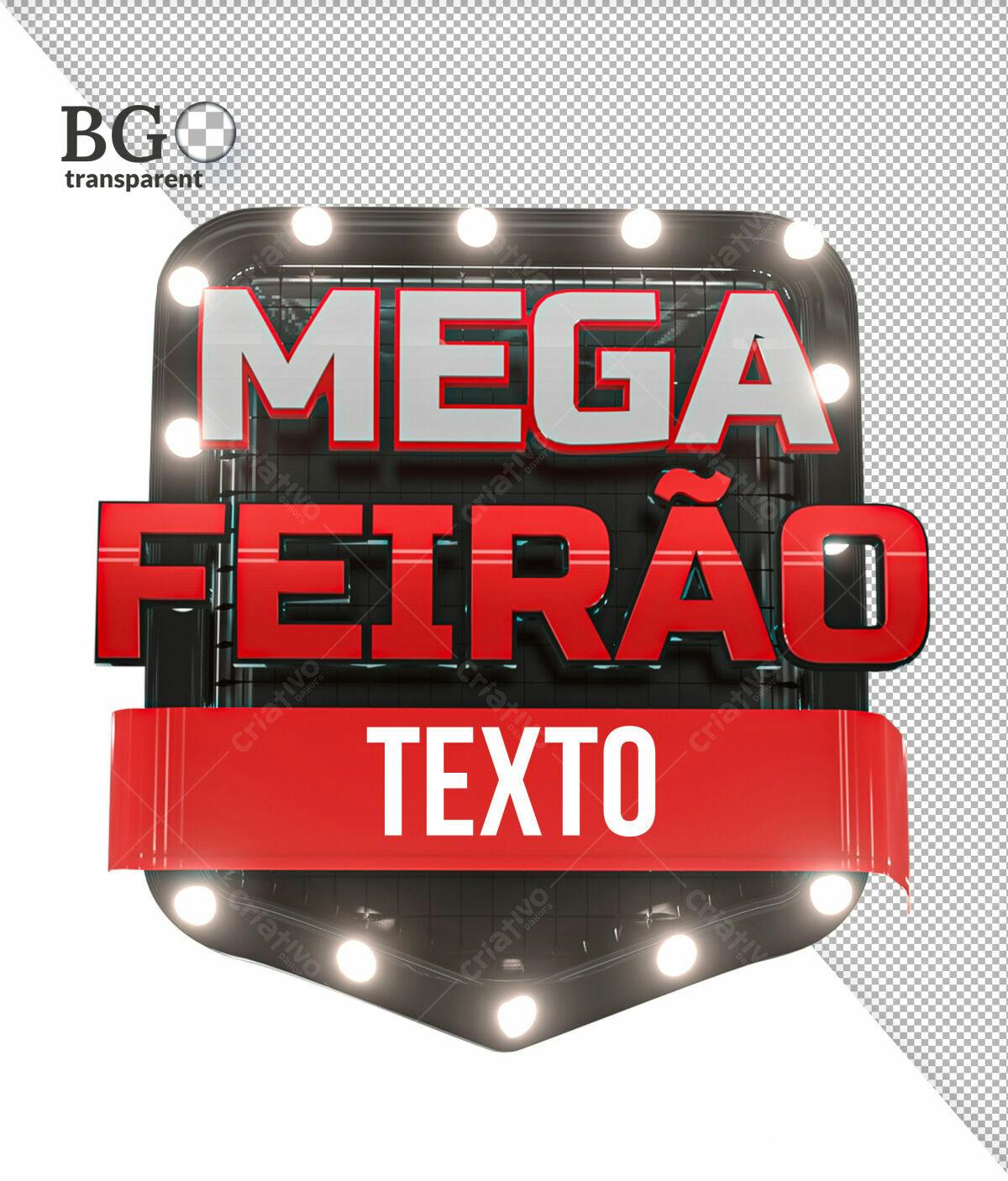 Selo 3D promocional vermelho e branco estilo retrô