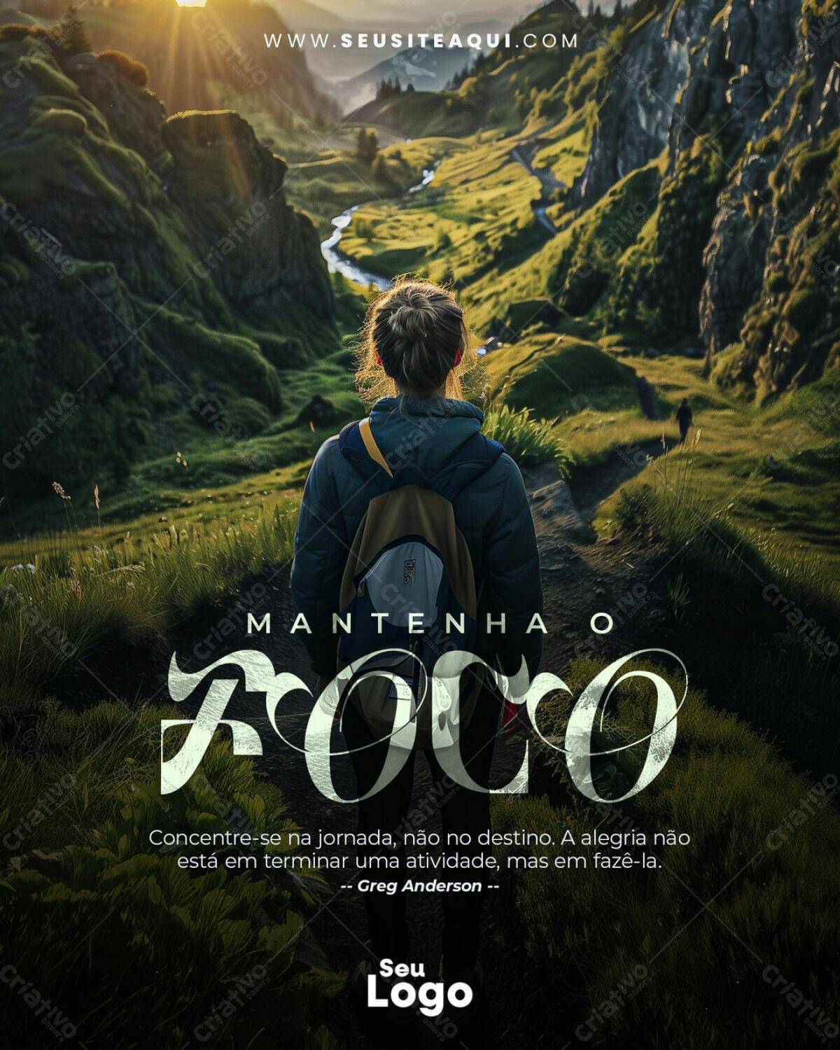 Post para Motivação com Paisagem PSD Editável