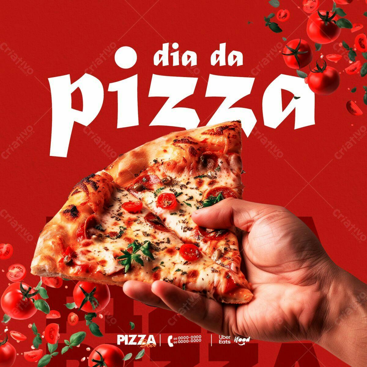 Flyer Dia da Pizza PSD Editável