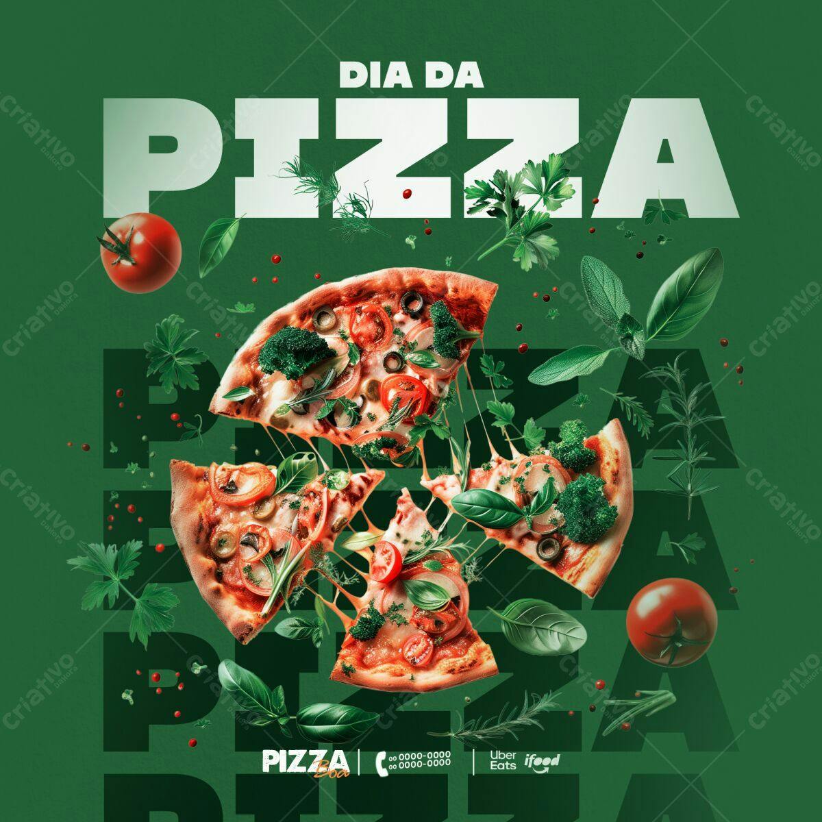 Flyer Dia da Pizza PSD Editável