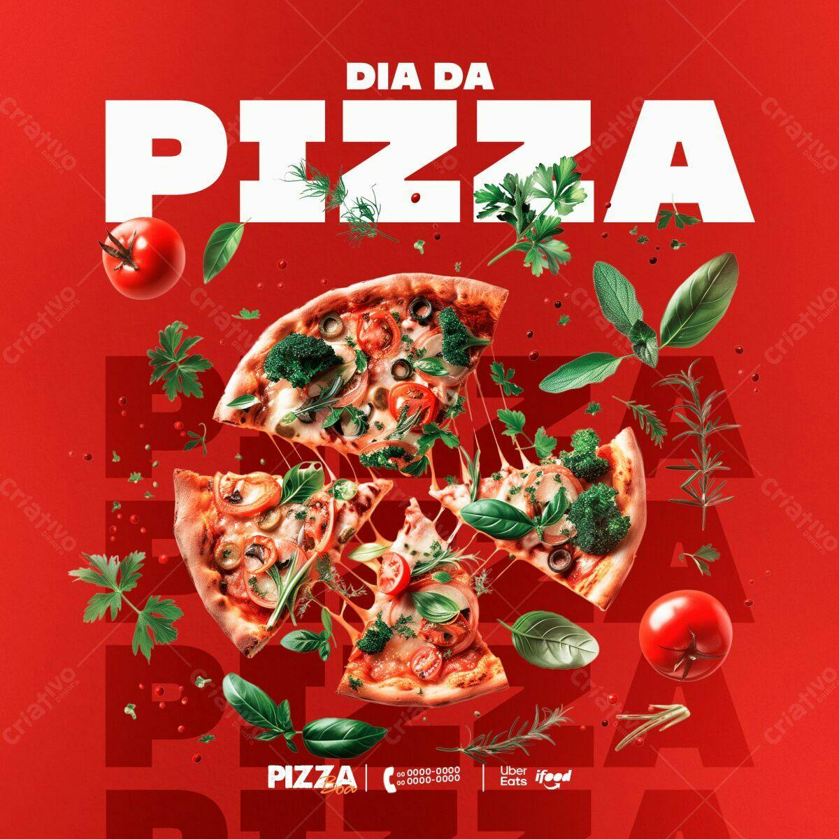 Flyer Dia da Pizza PSD Editável