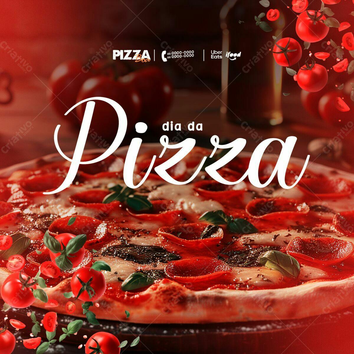 Flyer Dia da Pizza PSD Editável