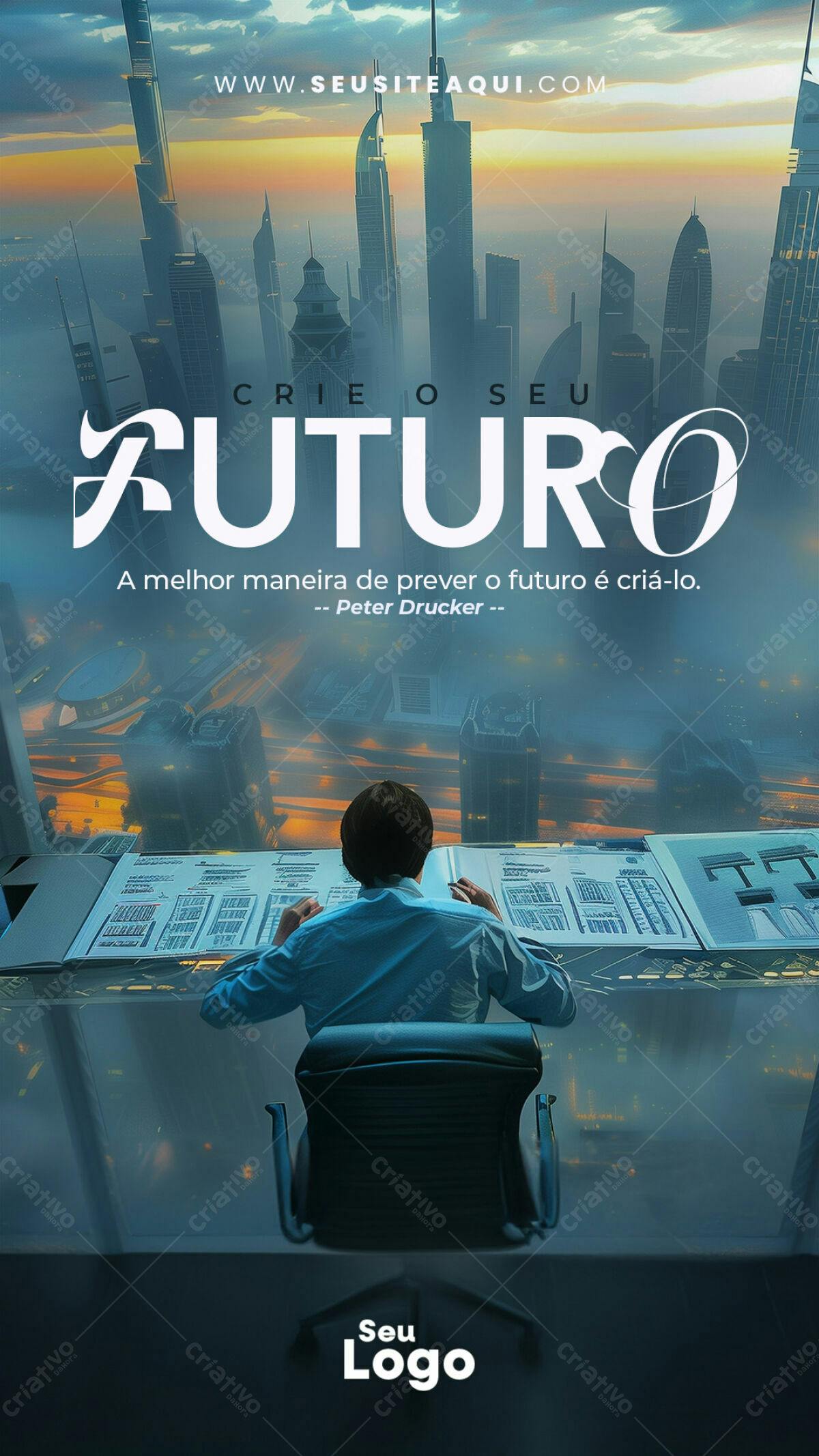 Flyer Motivacional Criando o Futuro PSD Editável