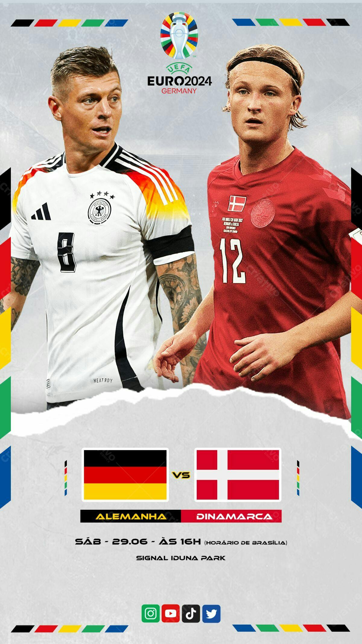 Poster Alemanha x Dinamarca EURO2024 PSD Editável