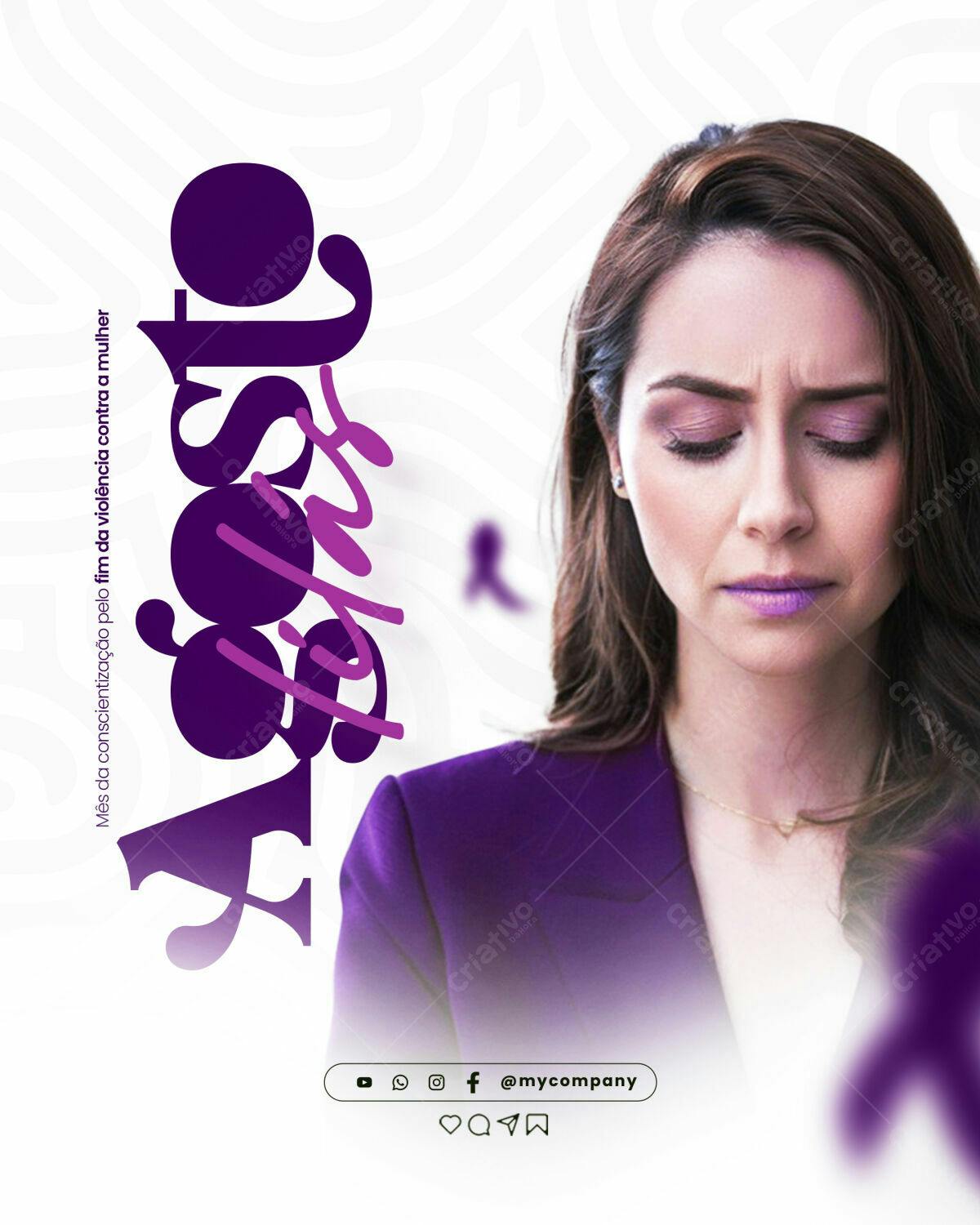 Post para o Agosto Lilás PSD Editável