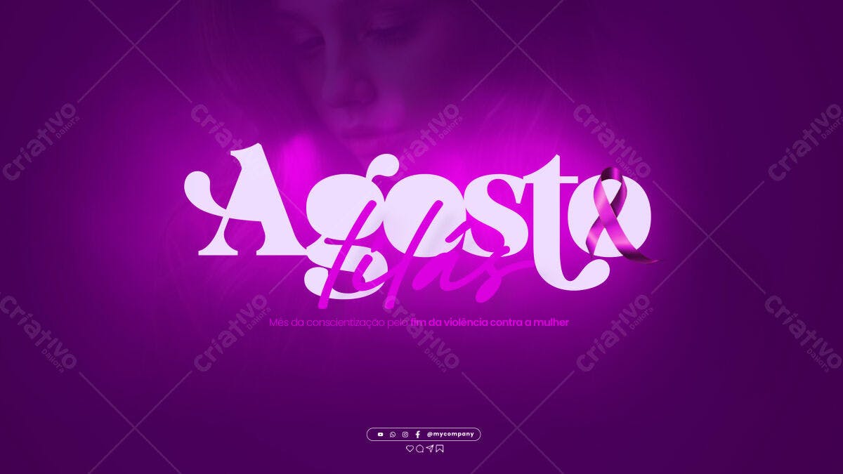 Banner Agosto Lilás PSD Editável