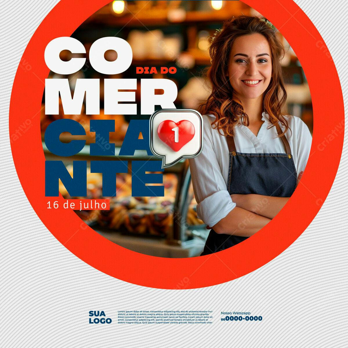 Flyer Dia do Comerciante PSD Editável