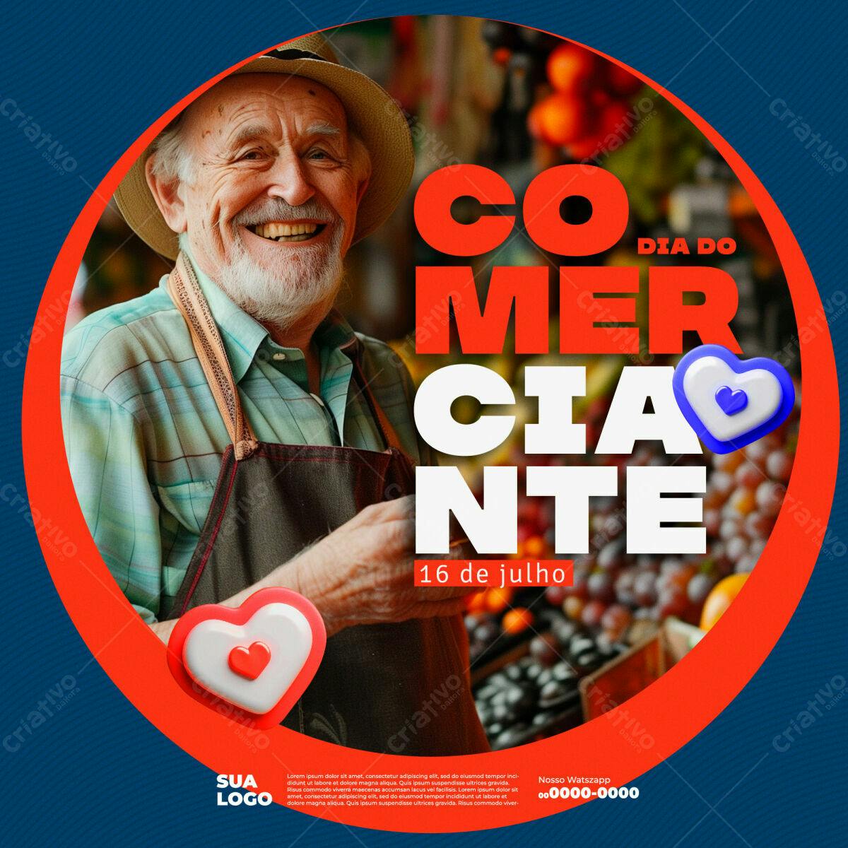 Flyer Dia do Comerciante PSD Editável