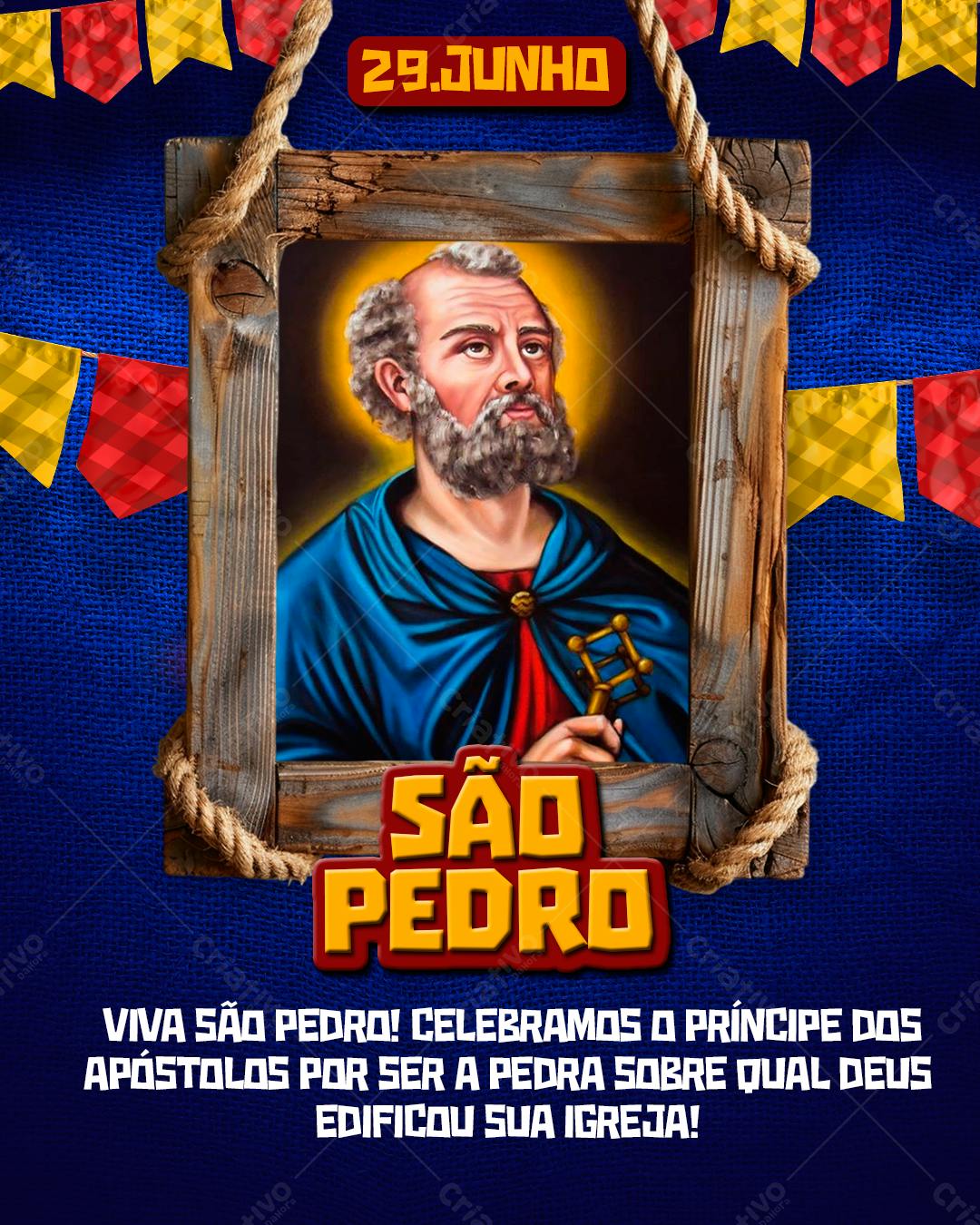 Flyer Dia de São Pedro PSD Editável