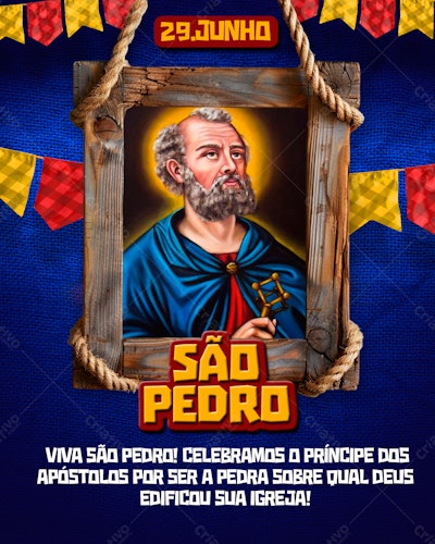 Flyer Dia de São Pedro PSD Editável