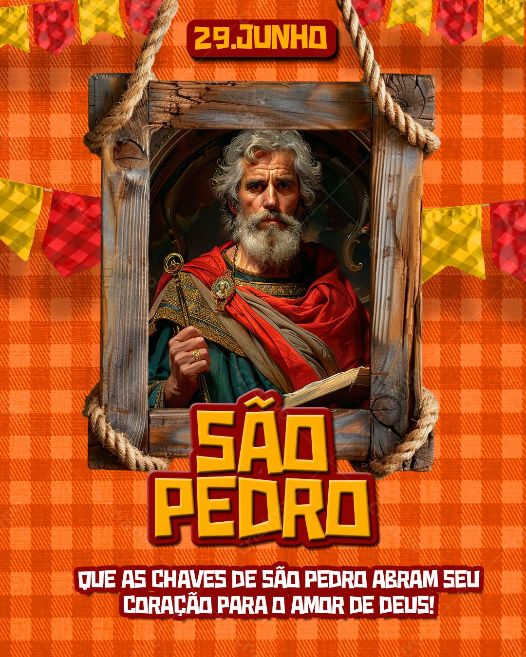 Flyer Dia de São Pedro PSD Editável