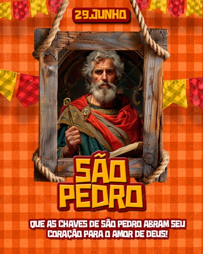 Flyer Dia de São Pedro PSD Editável