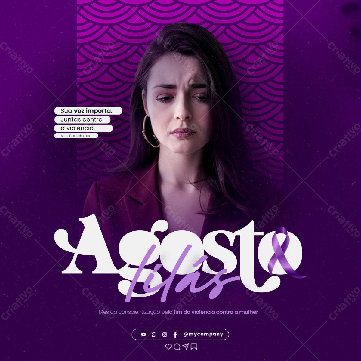 Post Agosto Lilás PSD Editável
