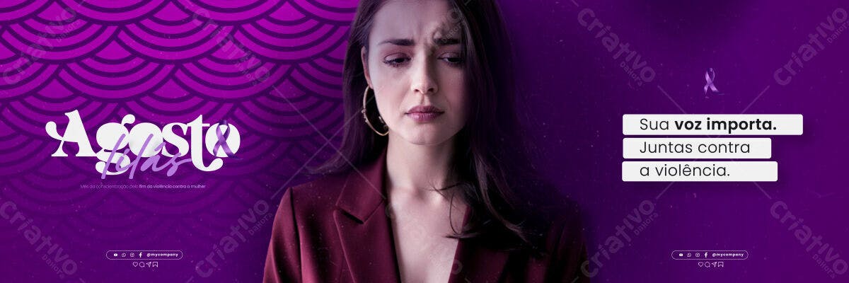 Banner Agosto Lilás PSD Editável