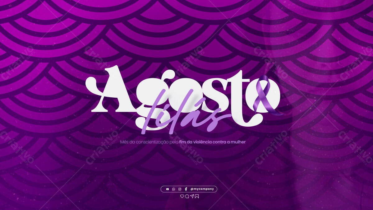 Banner Agosto Lilás PSD Editável