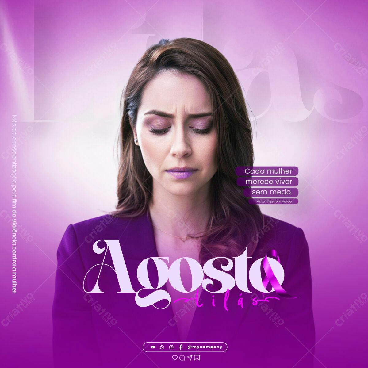 Post Agosto Lilás PSD Editável