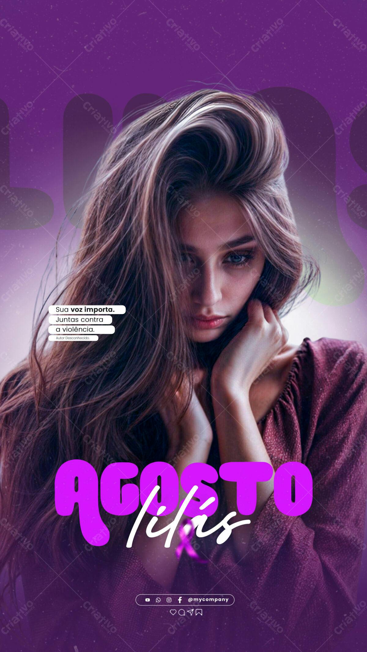 Post Agosto Lilás PSD Editável