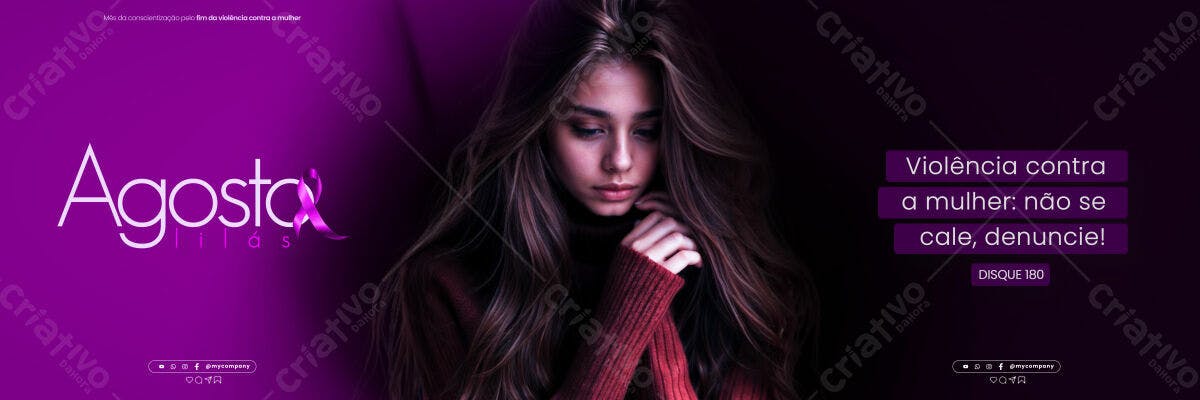 Banner Agosto Lilás PSD Editável