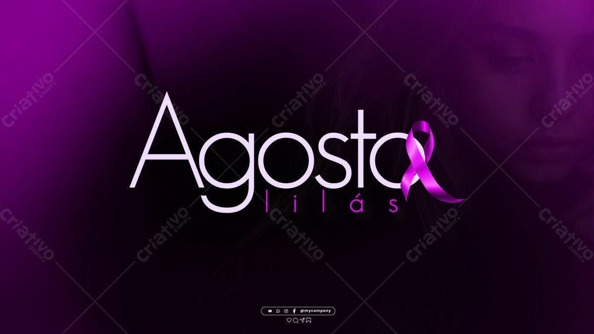 Logo Agosto Lilás PSD Editável