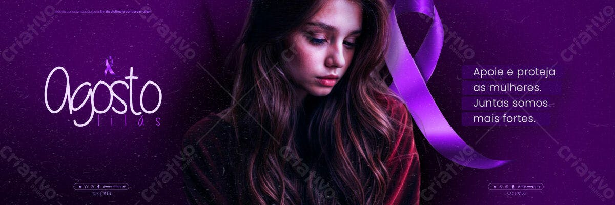 Banner Agosto Lilás PSD Editável