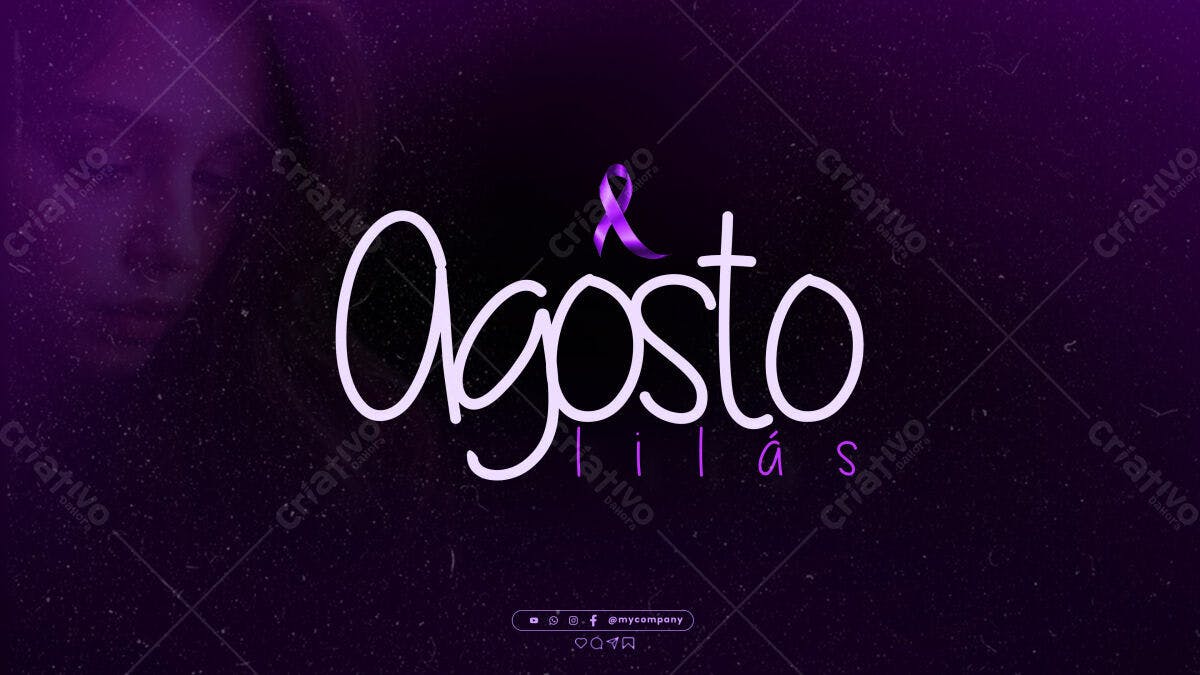 Banner Agosto Lilás PSD Editável