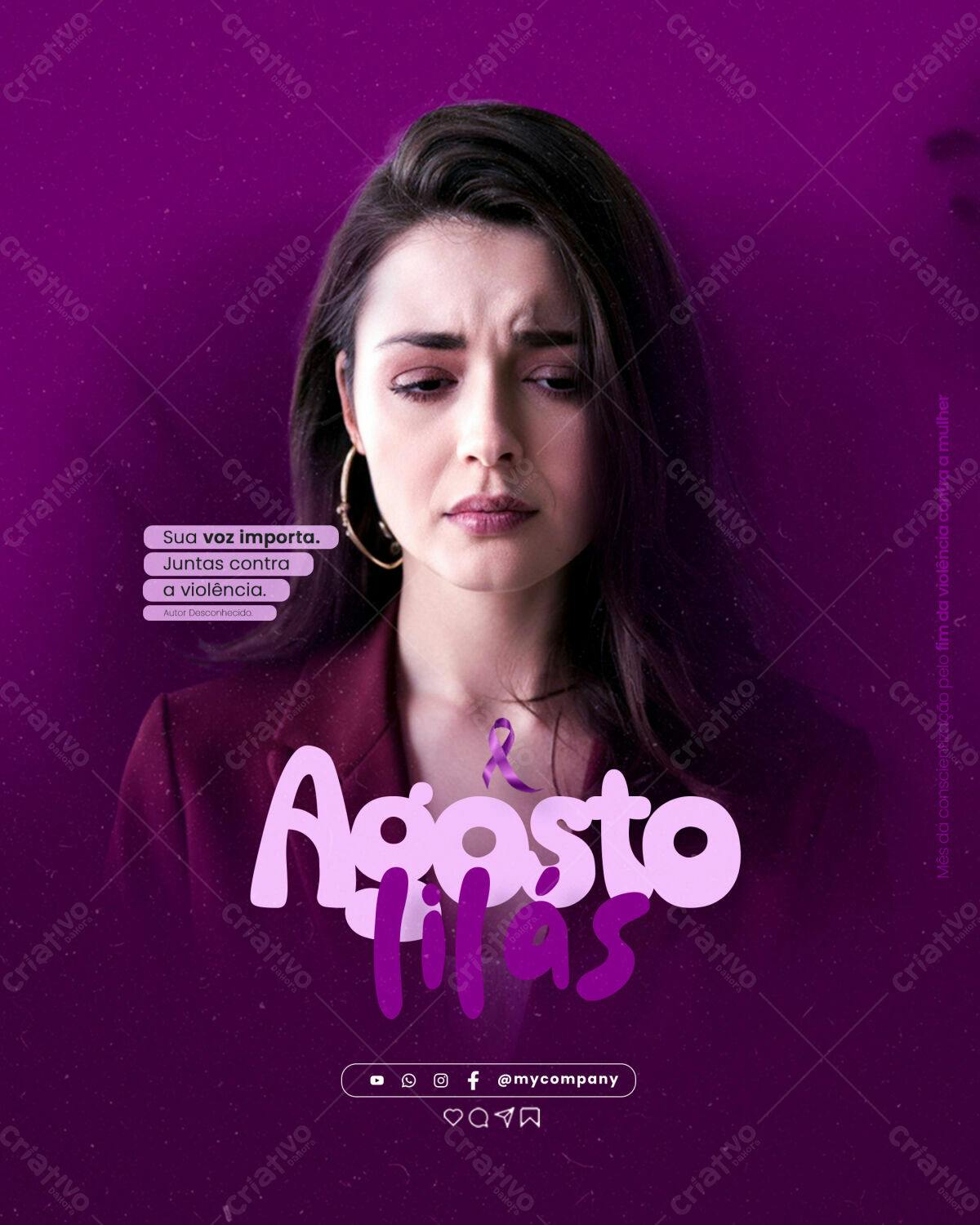 Post Agosto Lilás PSD Editável