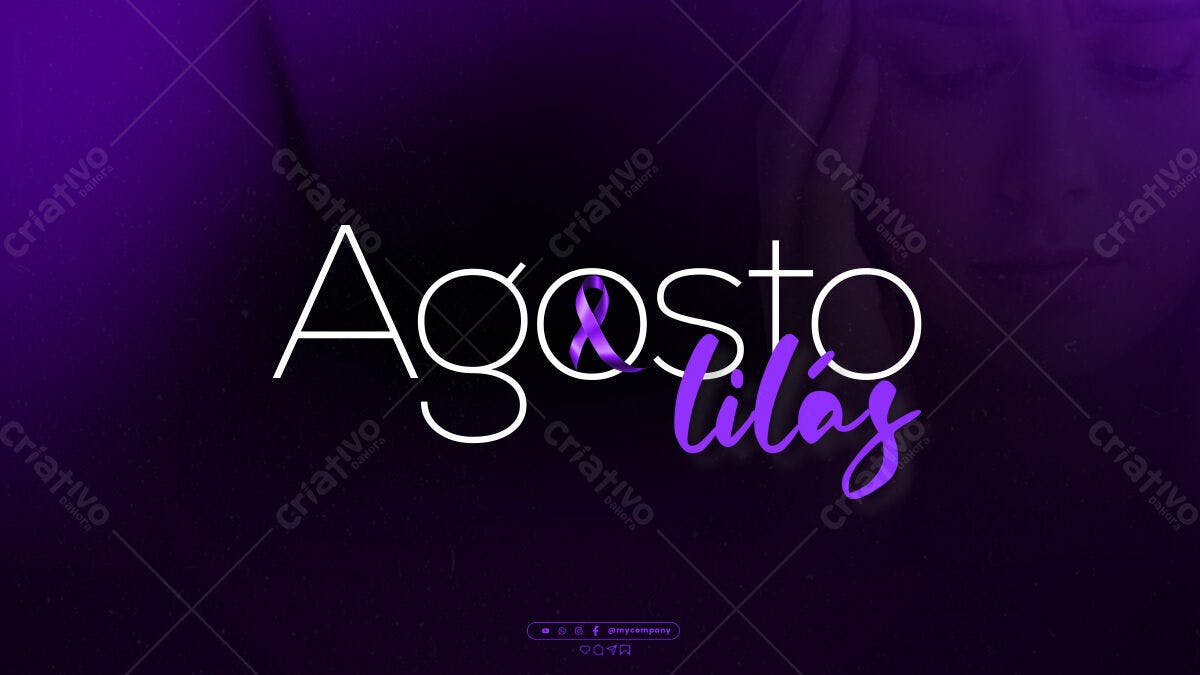 Banner Agosto Lilás PSD Editável