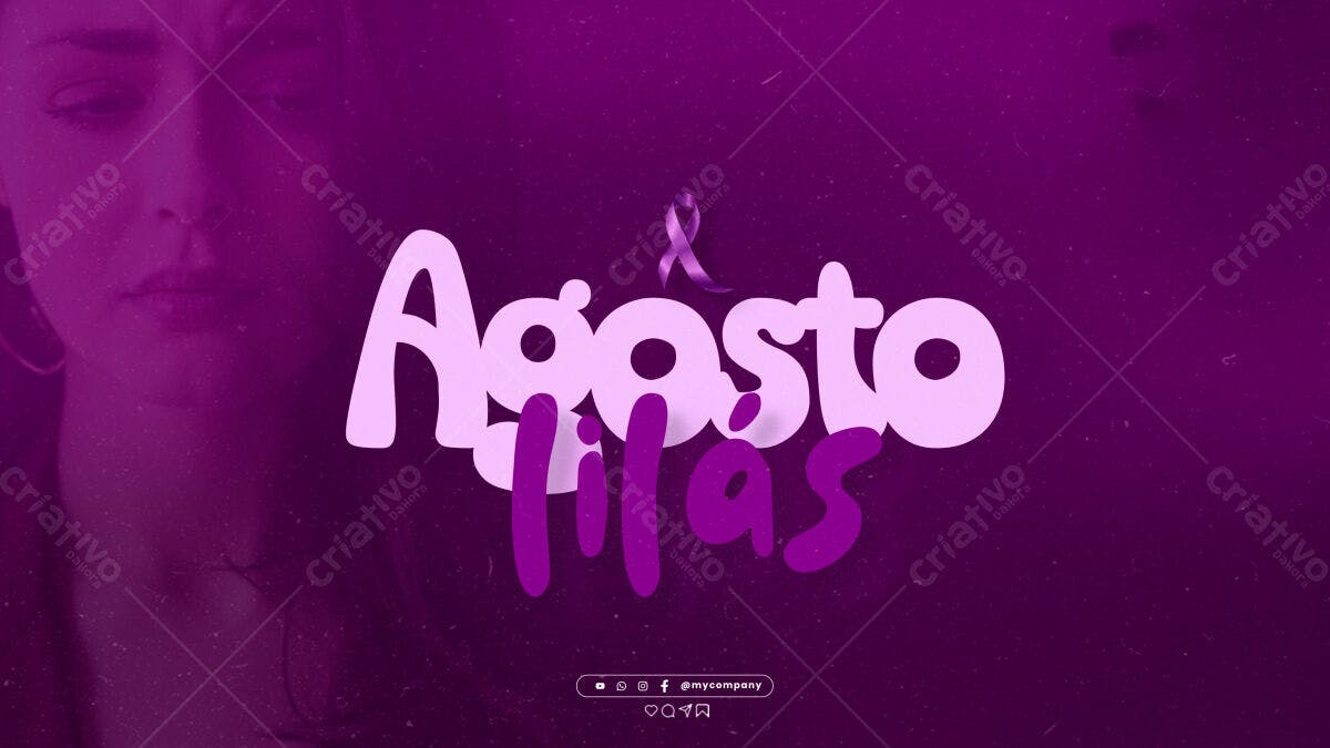 Banner Agosto Lilás PSD Editável