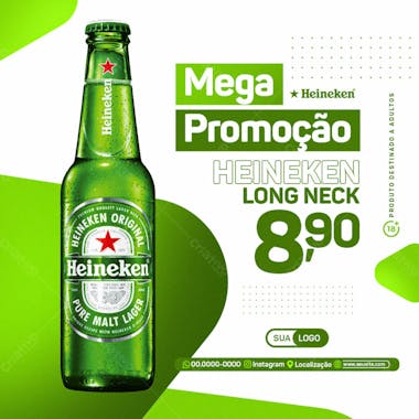 Flyer cerveja heineken, bar e cervejaria