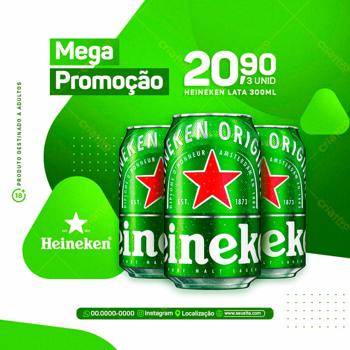 Flyer Heineken Promoção PSD Editável