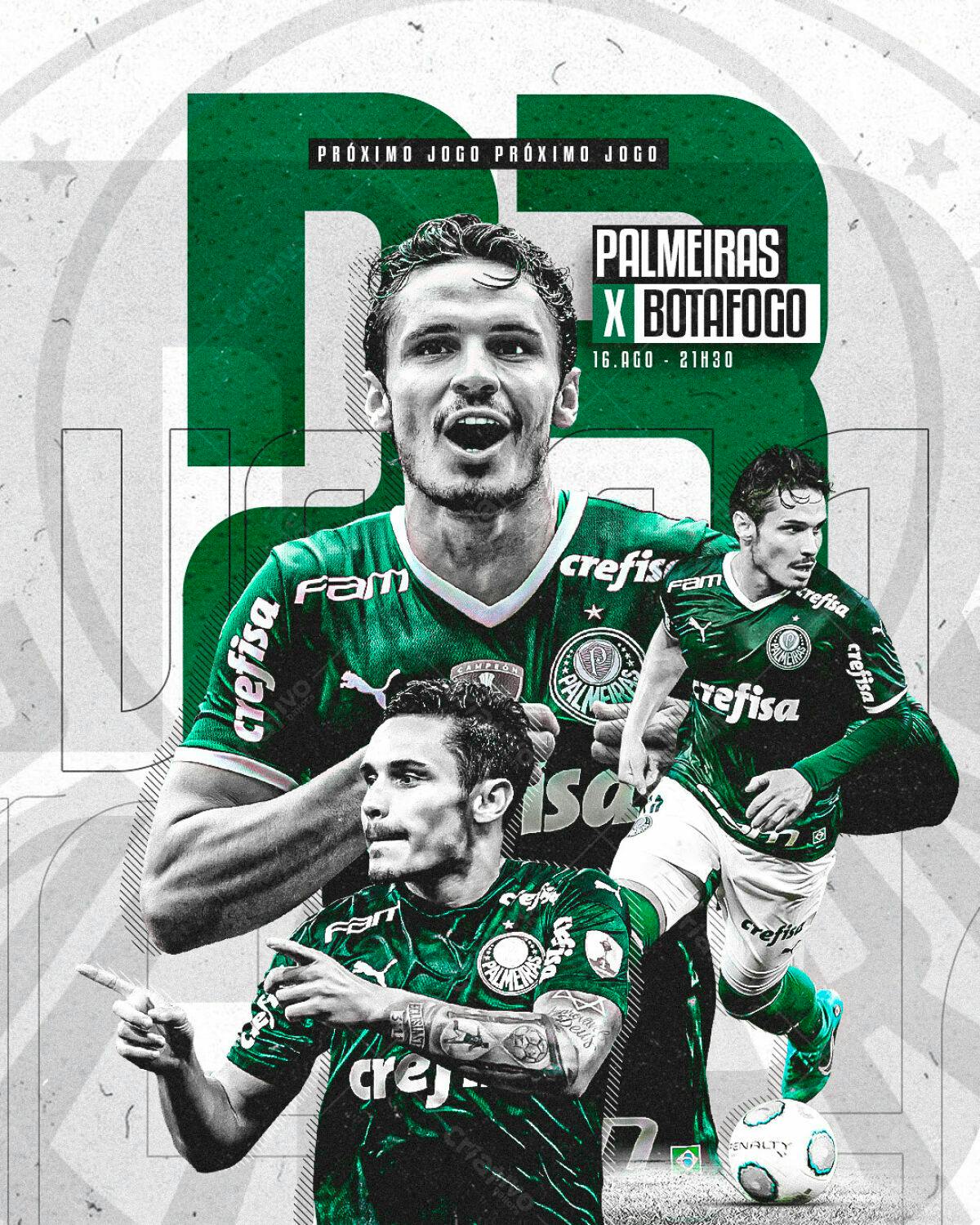 Flyer Palmeiras x Botafogo PSD Editável