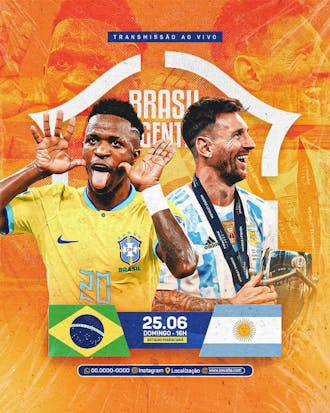 Psd premium futebol confronto brasil x argentina