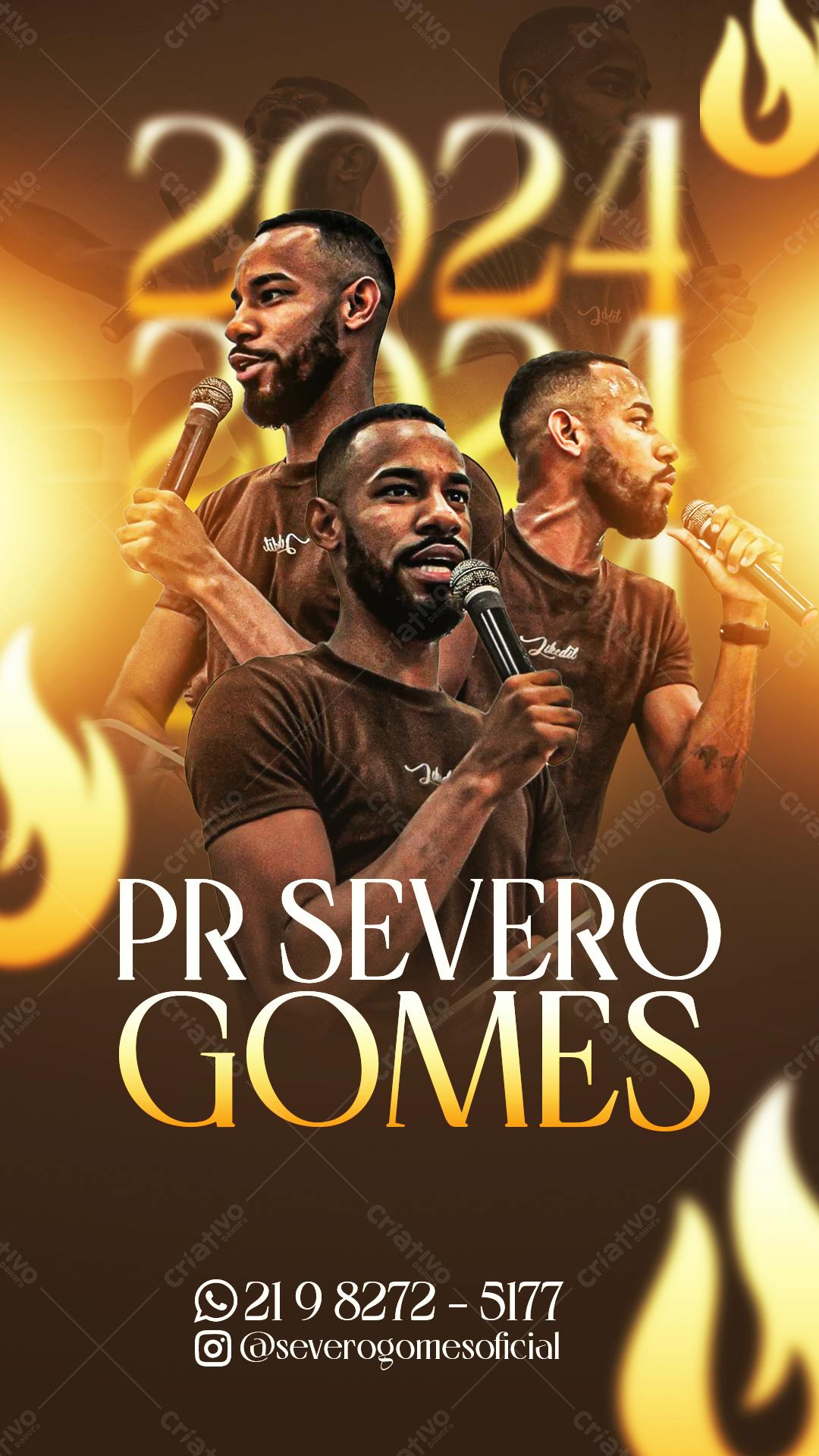 Flyer para Evento Religioso Pr. Severo Gomes 2024 PSD Editável