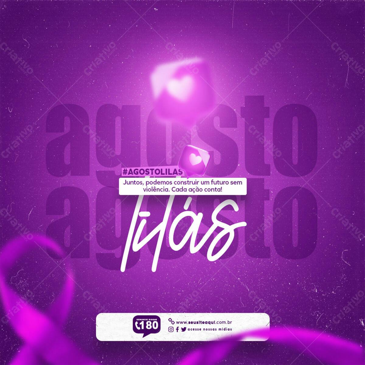 Post Agosto Lilás PSD Editável
