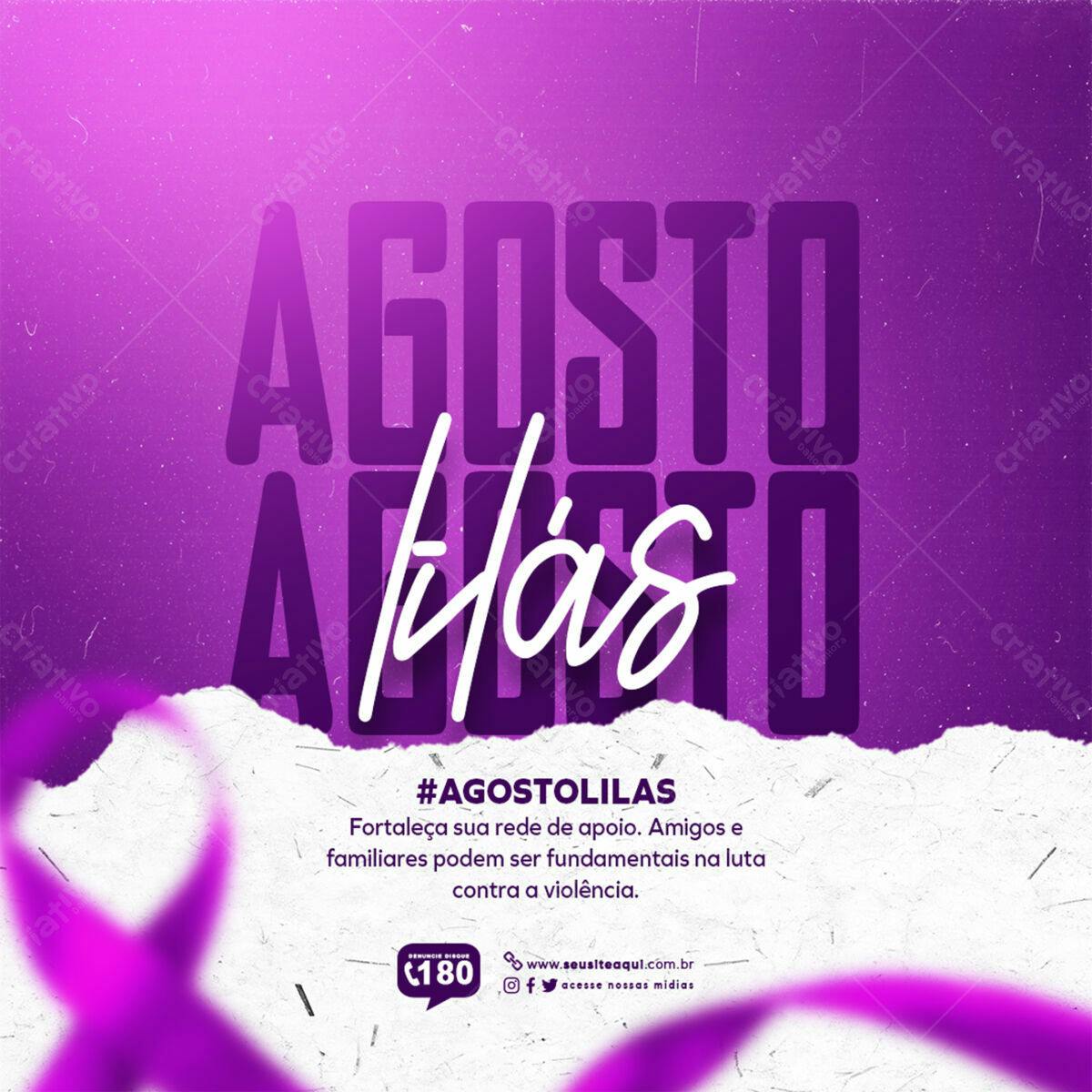 Post Agosto Lilás PSD Editável