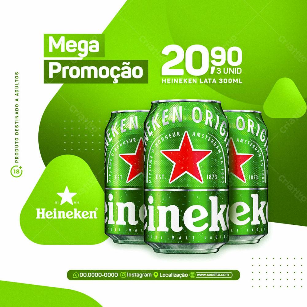 FLYER CERVEJA HEINEKEN, BAR E CERVEJARIA