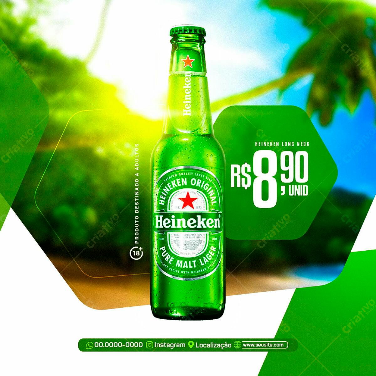 Flyer Cerveja Heineken PSD Editável