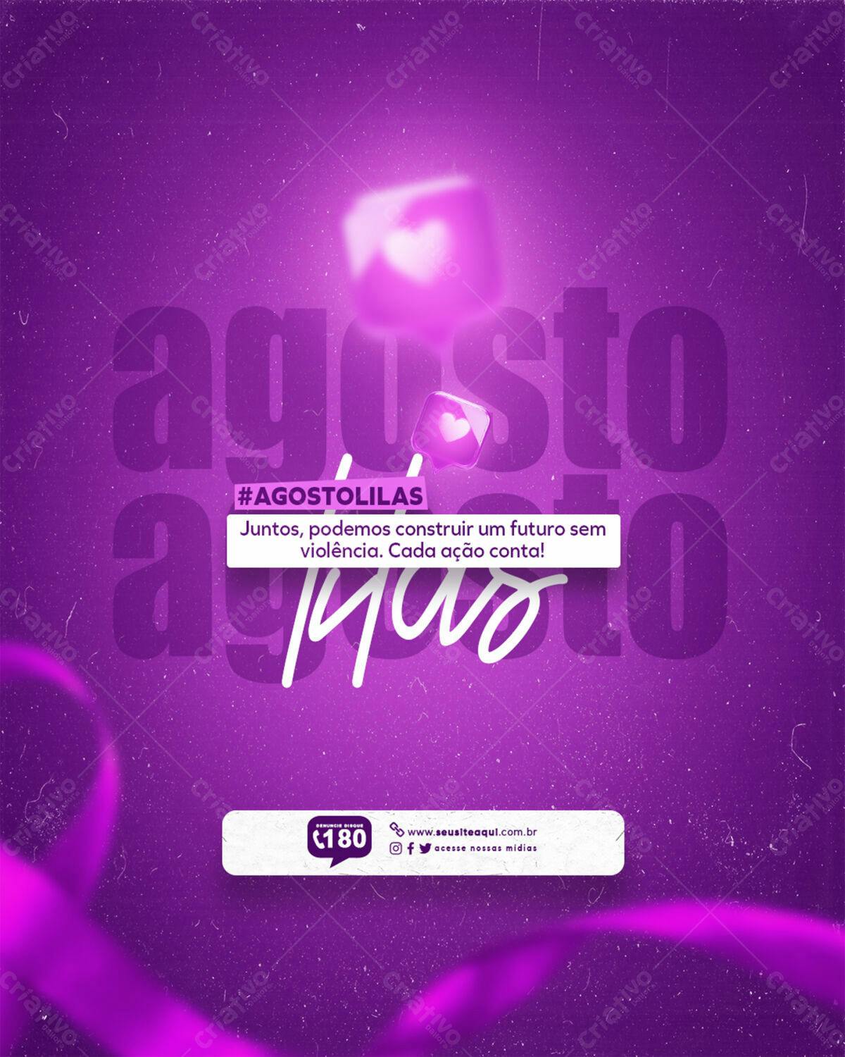Post Agosto Lilás PSD Editável