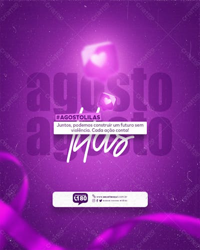 Agosto Lilás Campanha De Combate A Violência Contra A Mulher Feed